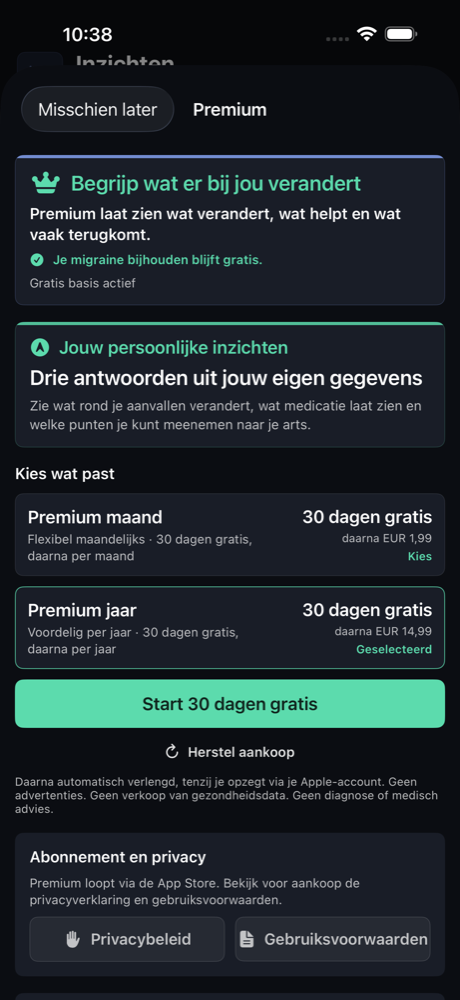 Premium met persoonlijke inzichten